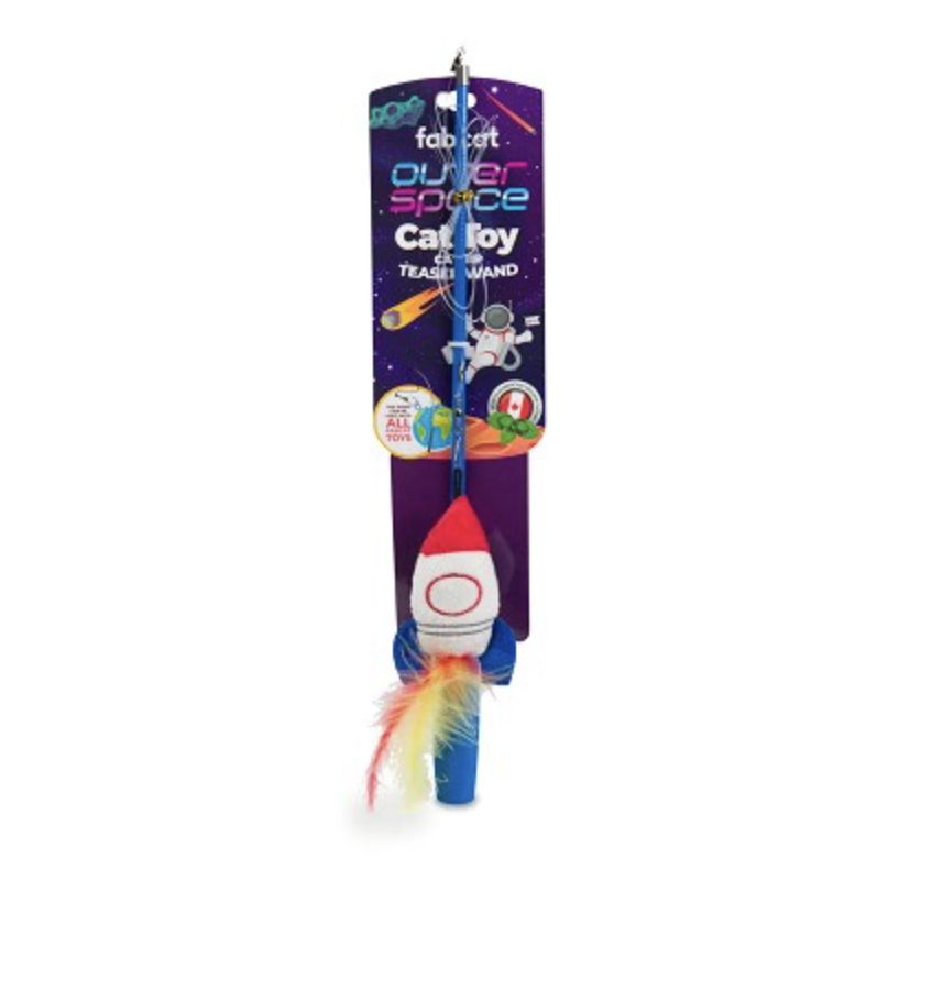 Fabcat Outer Space Catnip Teaser Wand Cat Toy