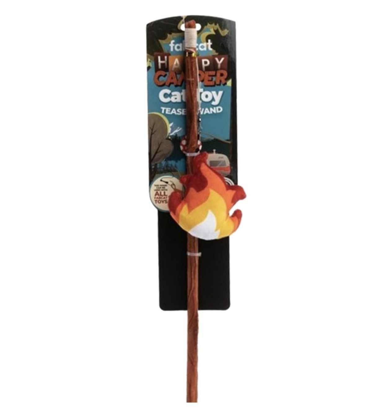 Fabcat Happy Camper Fire Teaser Wand Cat Toy