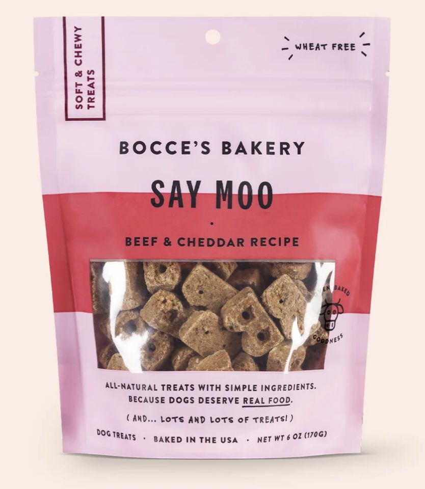 Bocce&#39;s Bakery Soft &amp; Chewy Say Moo Dog Treats 6oz