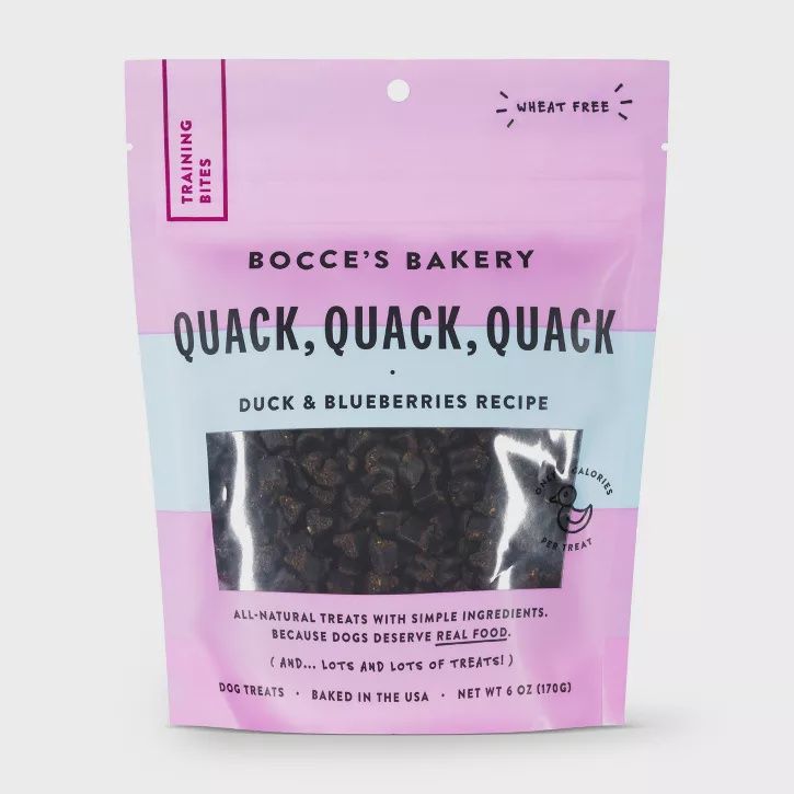 Bocce&#39;s Bakery Training Bites Quack, Quack, Quack Dog Treats 6oz