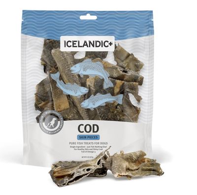 Icelandic Dog Cod Skin Pieces 8oz