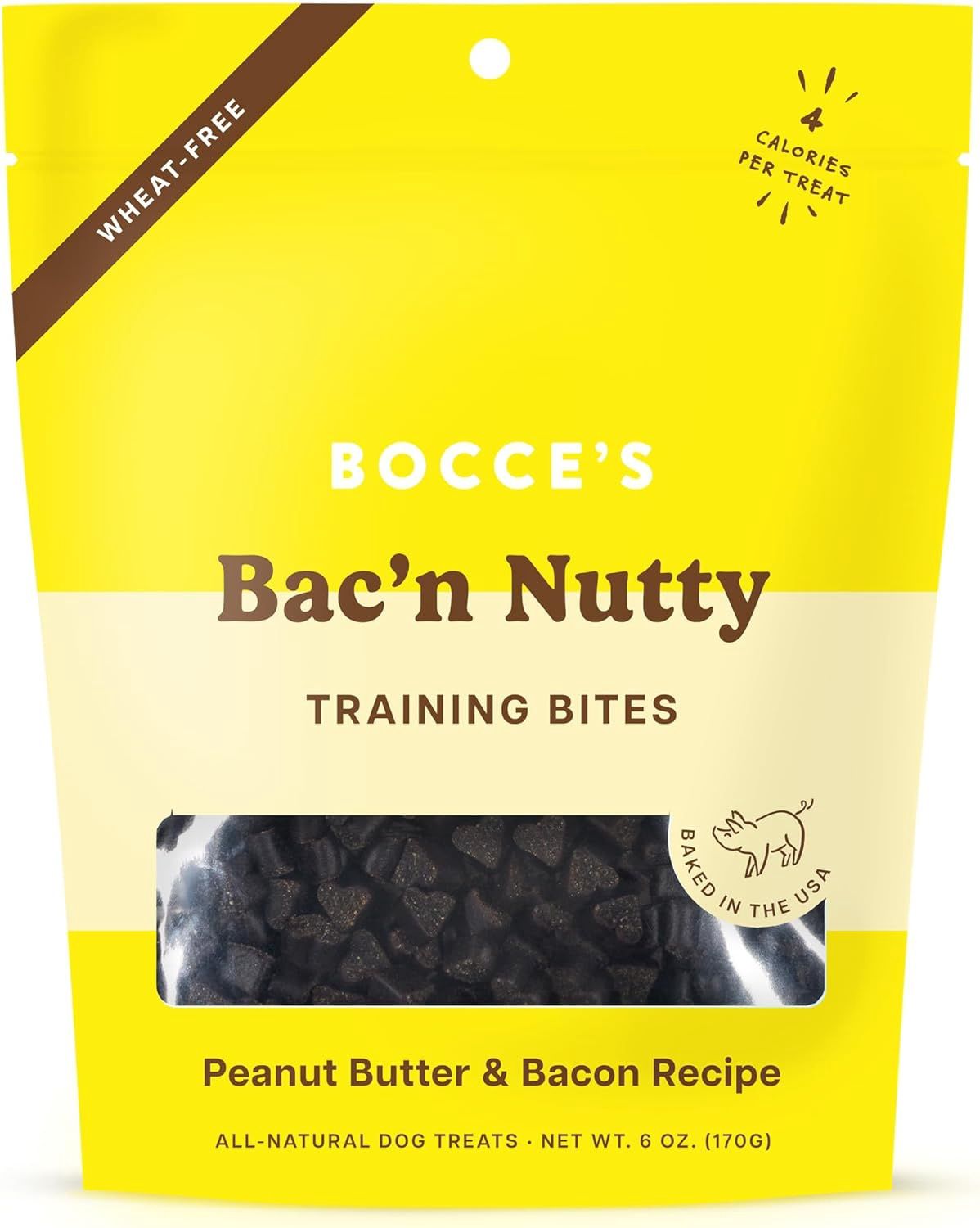 Bocce&#39;s Bakery Training Bites Bac&#39;n Nutty Dog Treats 6oz