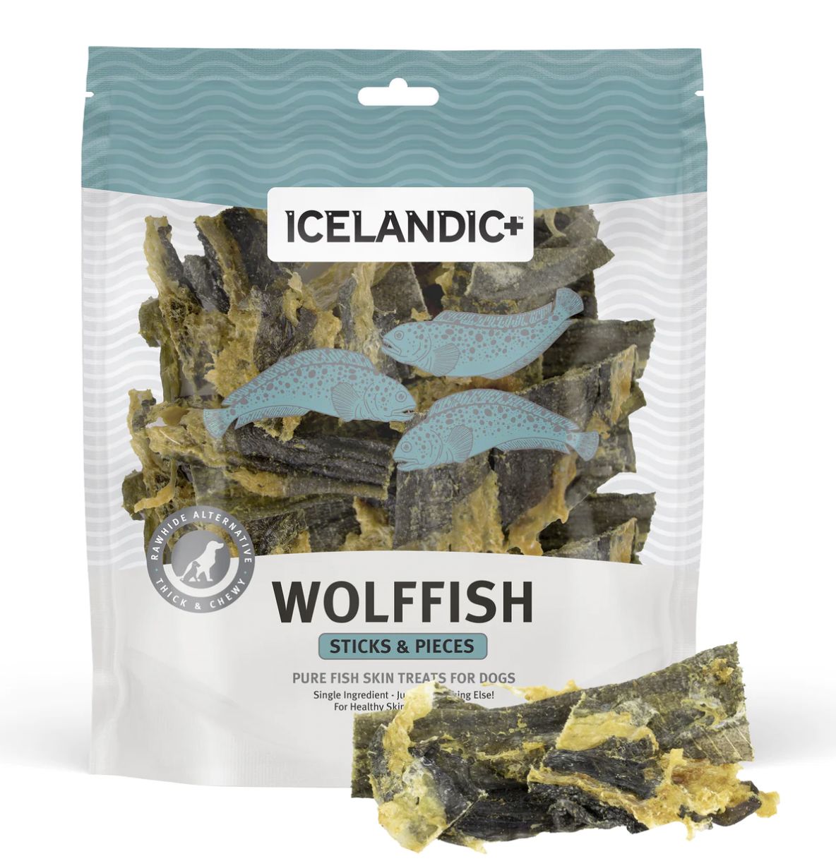 Icelandic Dog Wolf Fish Skin Pieces 9oz