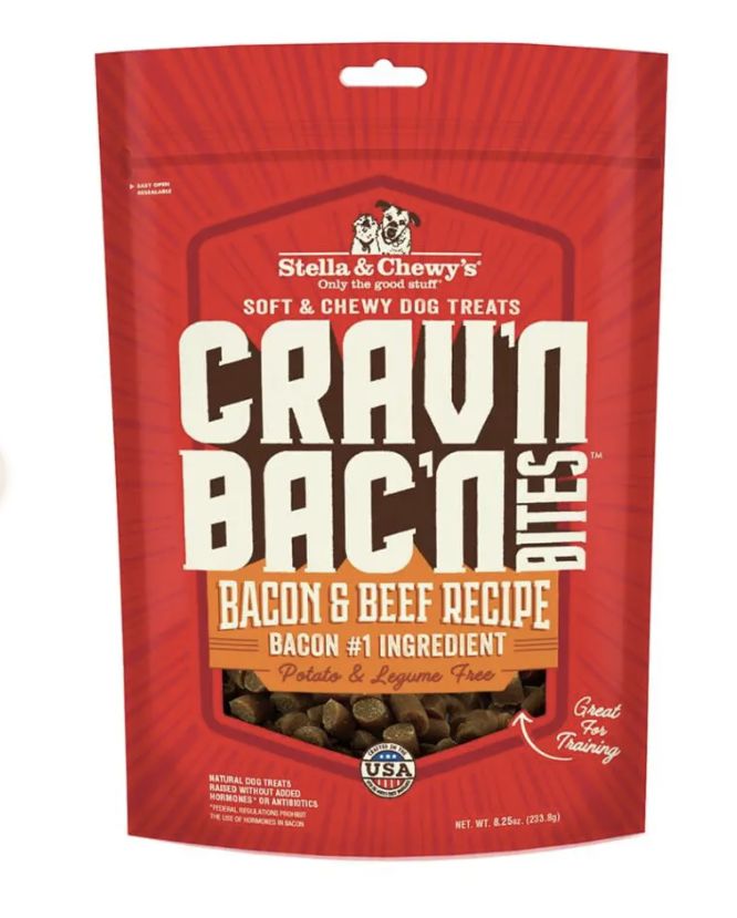 Stella &amp; Chewy&#39;s Crav&#39;n Bac&#39;n Bites Bacon &amp; Beef Recipe 8.25 oz