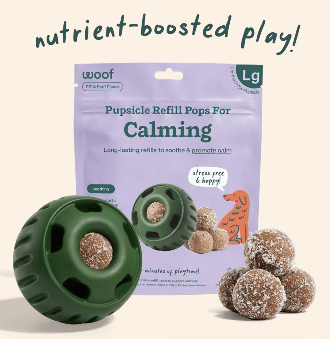 Woof Peanut Butter &amp; Beef Calming Pupsicle Refill Pops - Large