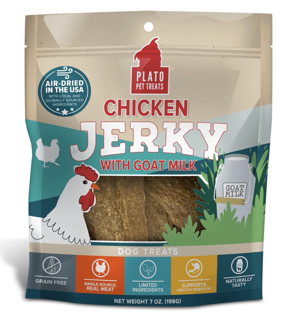 Plato Chicken Jerky with Goat Milk 7 oz