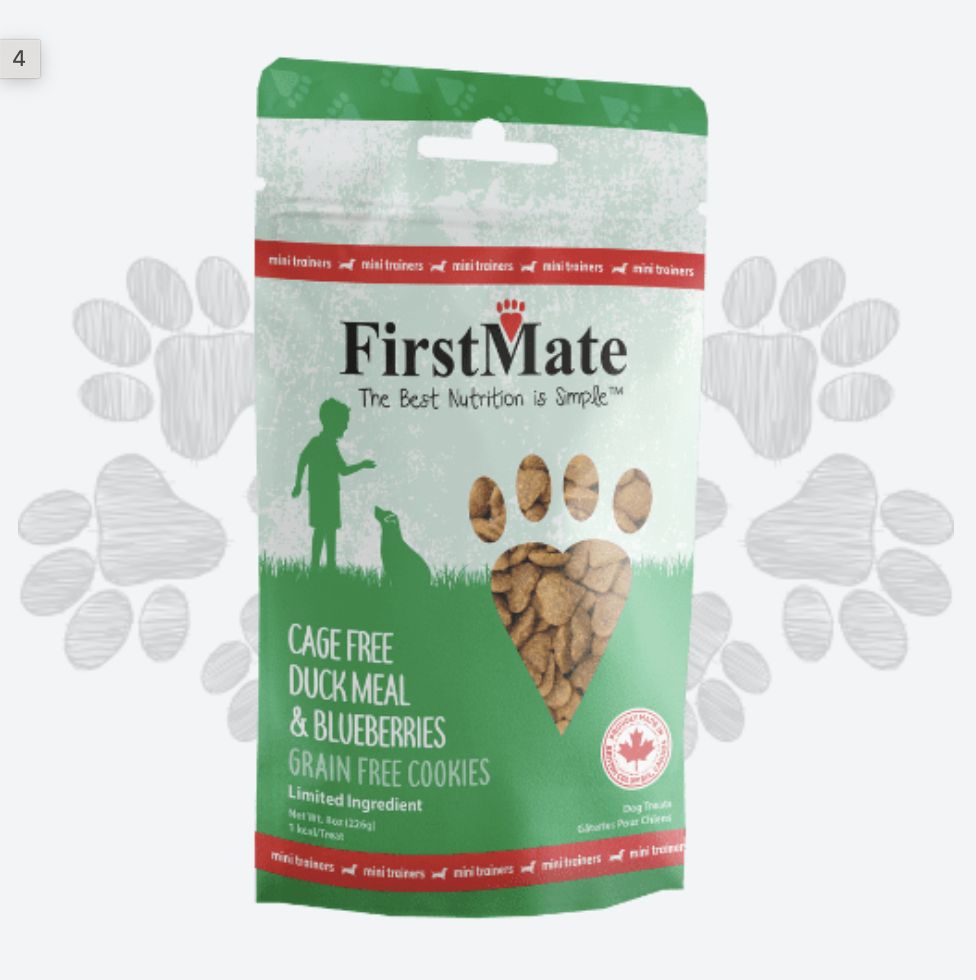 FirstMate Duck Meal &amp; Blueberries Dog Treats 8oz