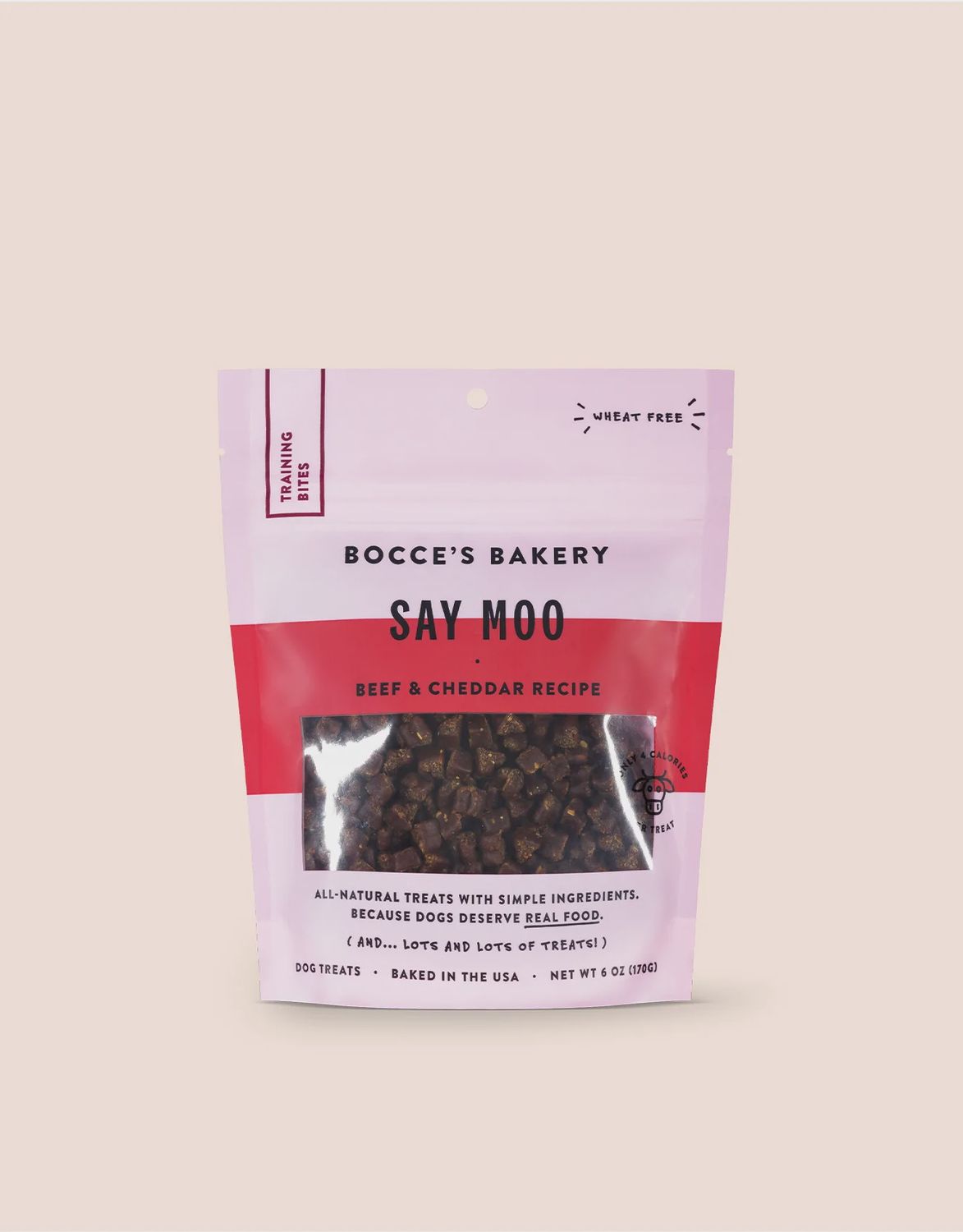 Bocce&#39;s Bakery Training Bites Say Moo Dog Treats 6oz