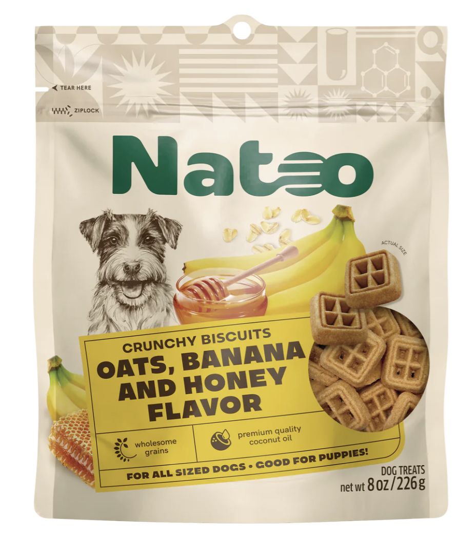 Natoo Crunchy Biscuits Banana and Honey - Small Bites - 8 oz