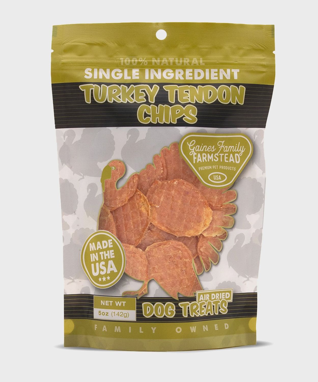 Gaines Family Farmstead Turkey Tendon Chips Dog Treats 5oz