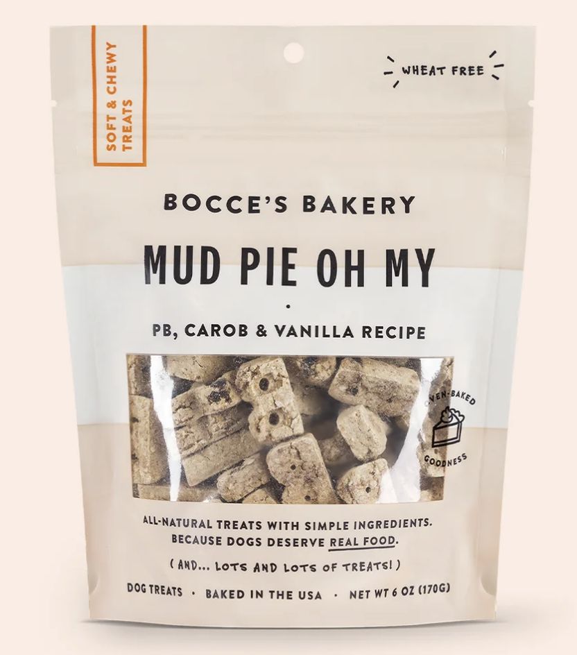 Bocce&#39;s Bakery Soft &amp; Chewy Mud Pie Oh My Dog Treats 6oz