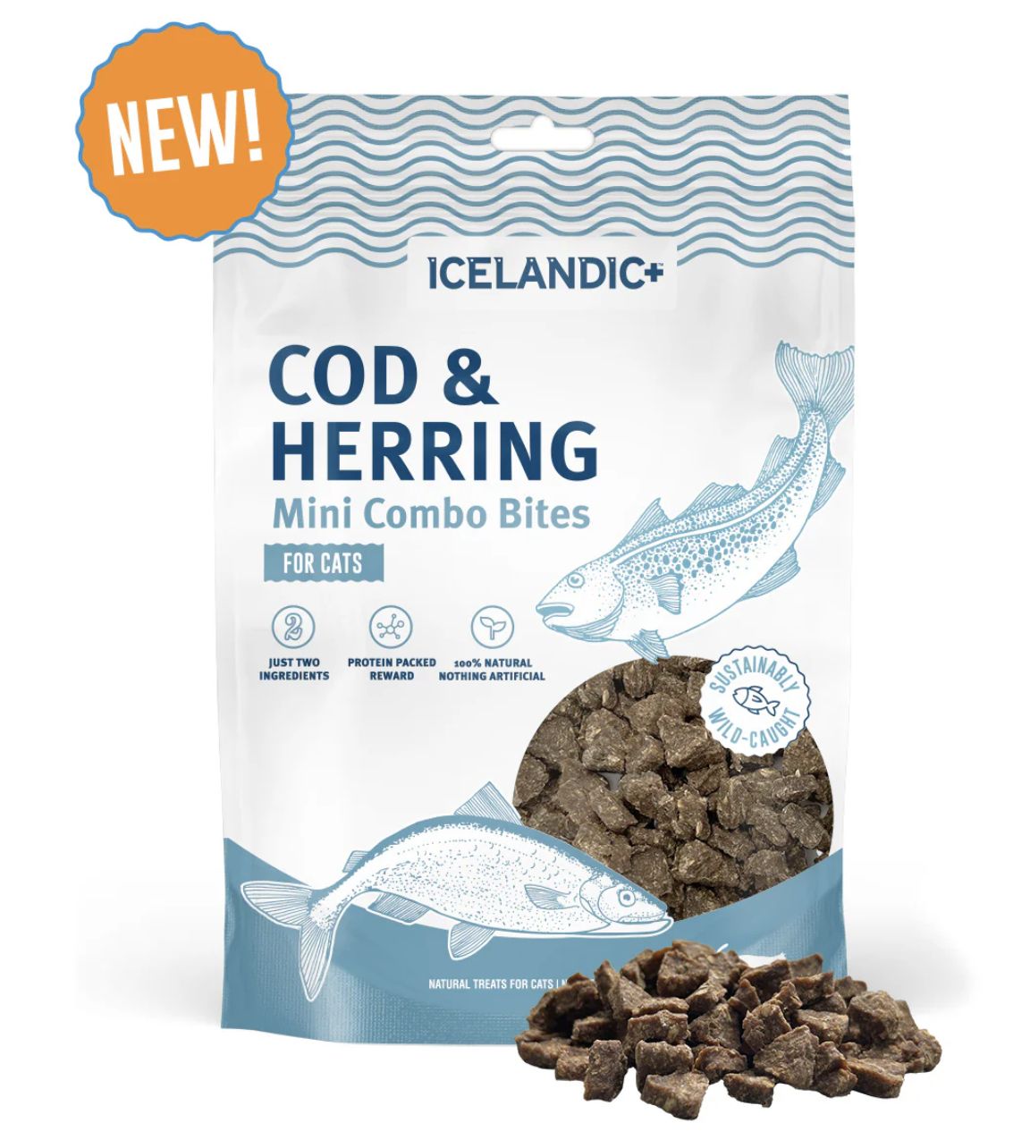 Icelandic Cat Cod &amp; Herring Mini Combo Bites - 1.7 oz