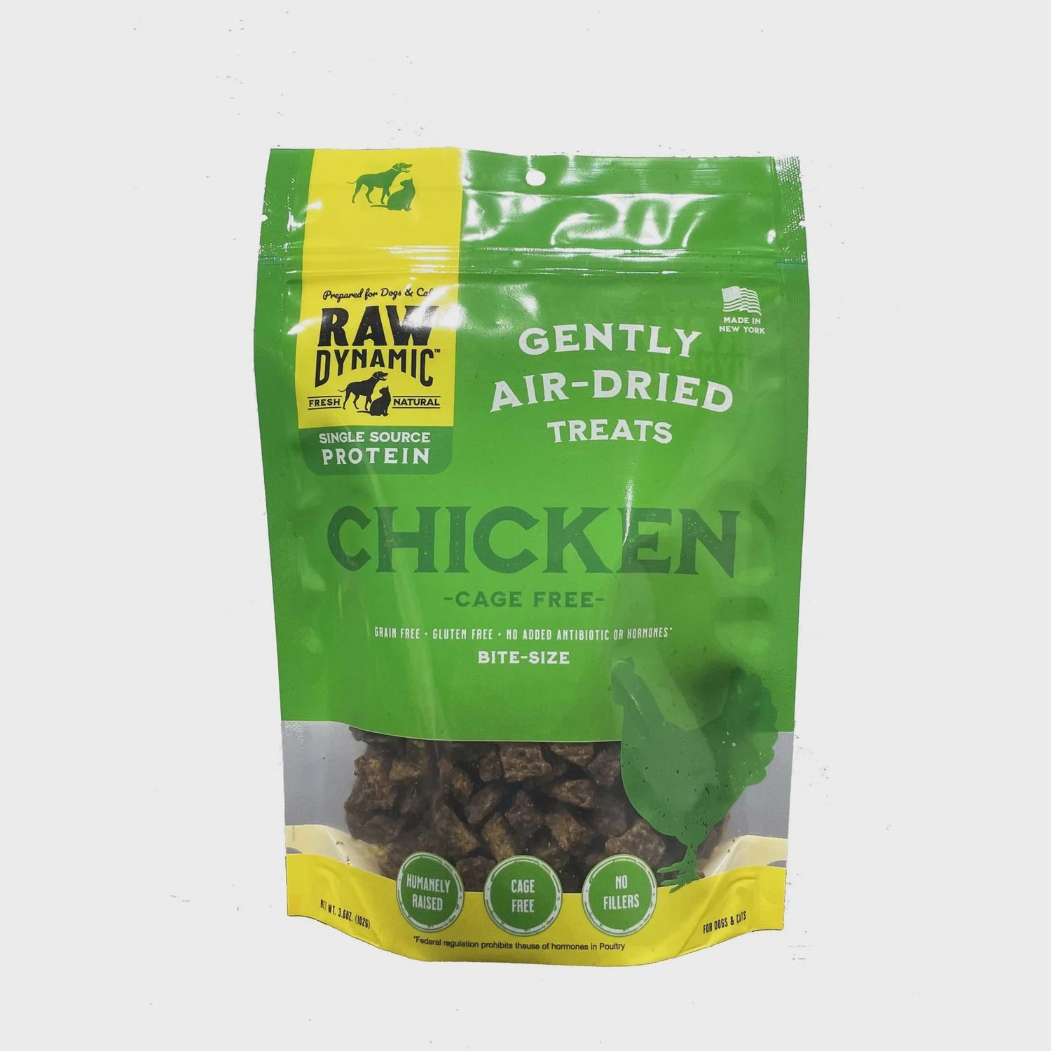 Raw Dynamic Air-Dried Chicken Treats for Dogs and Cats 3.6oz