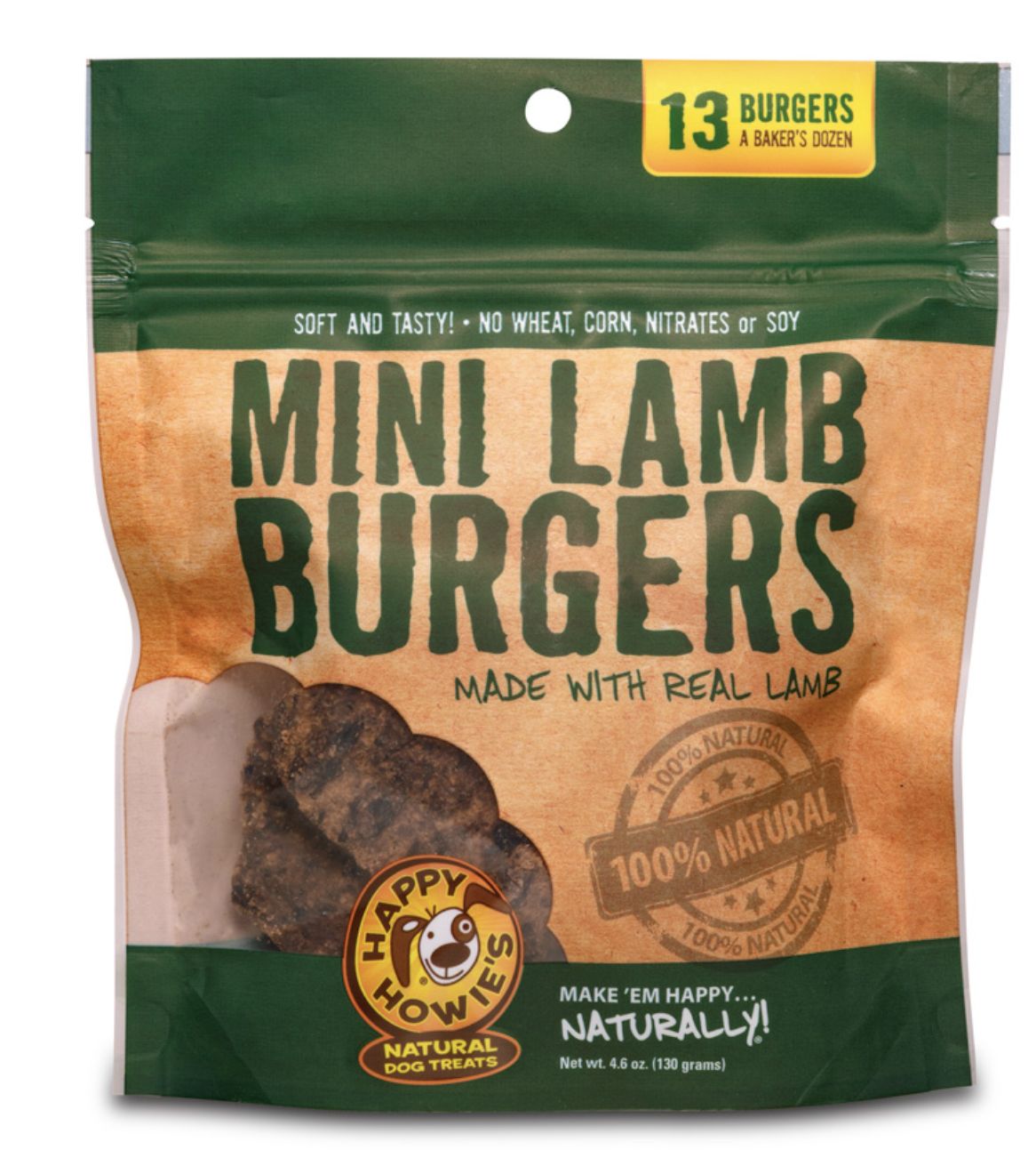 Happy Howie&#39;s 2&quot; Lamb Burger Baker&#39;s Dozen 4.6oz
