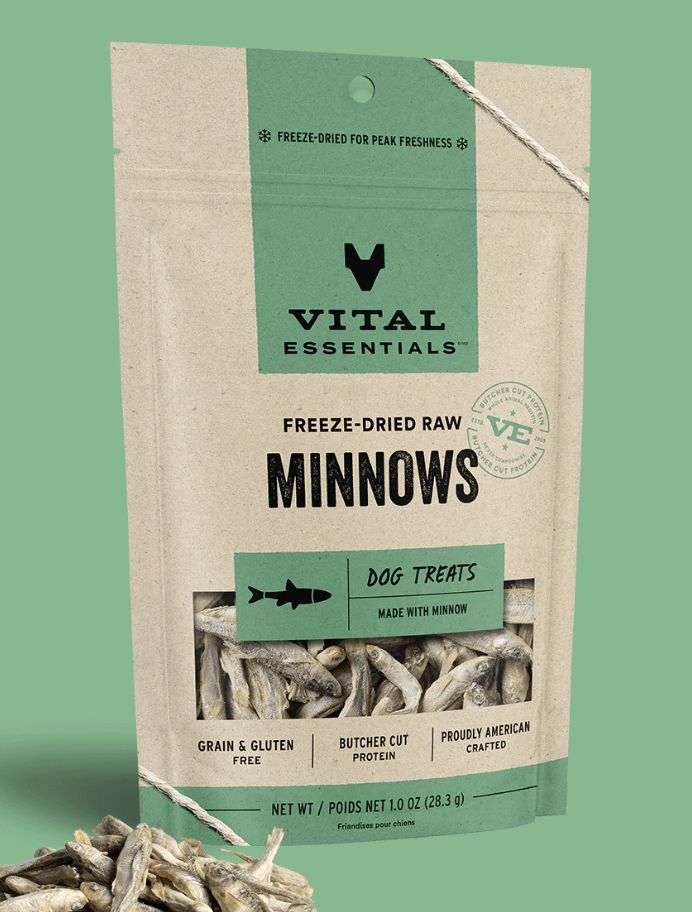 Vital Essentials Freeze-Dried Minnow Treats for Cats and Dogs 1oz