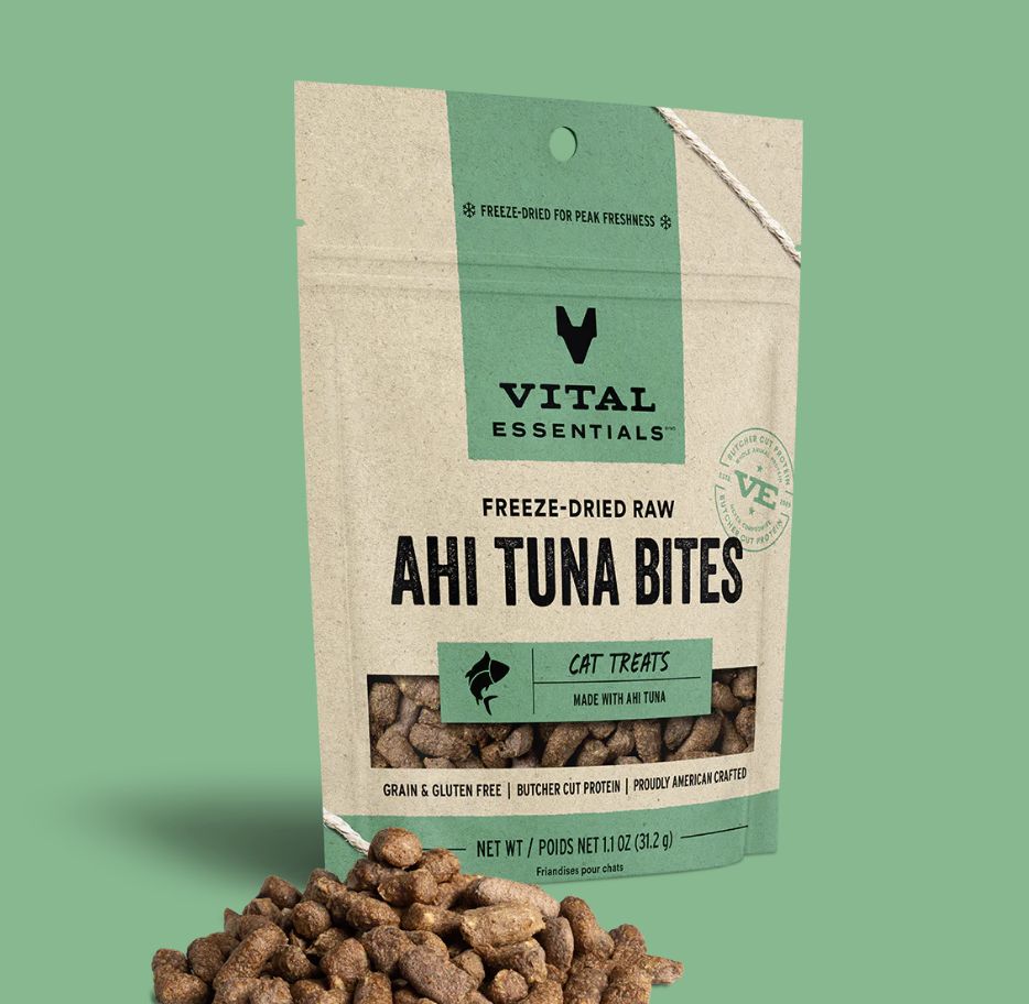 Vital Essentials Freeze-Dried Ahi Tuna Bites Treats for Cats and Dogs 1.1oz