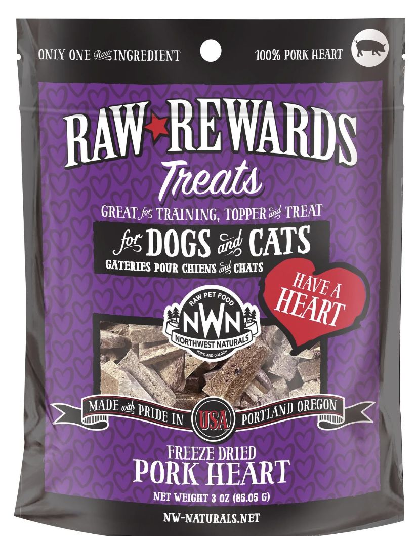 Northwest Naturals Freeze Dried Pork Heart Treats 3oz