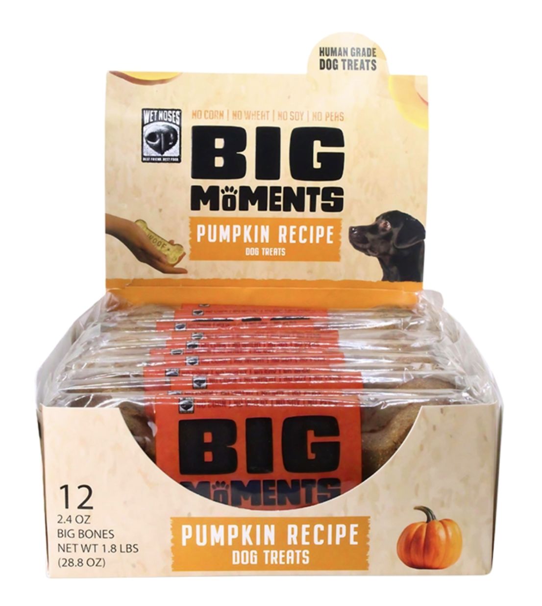 Wet Noses -  Big Moments Dog Bone Treat - Pumpkin