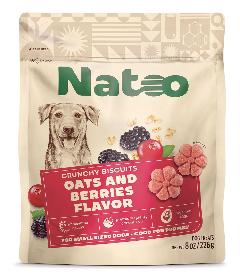 Natoo Crunchy Biscuits- Oats and Berries - Small Bites 8 oz