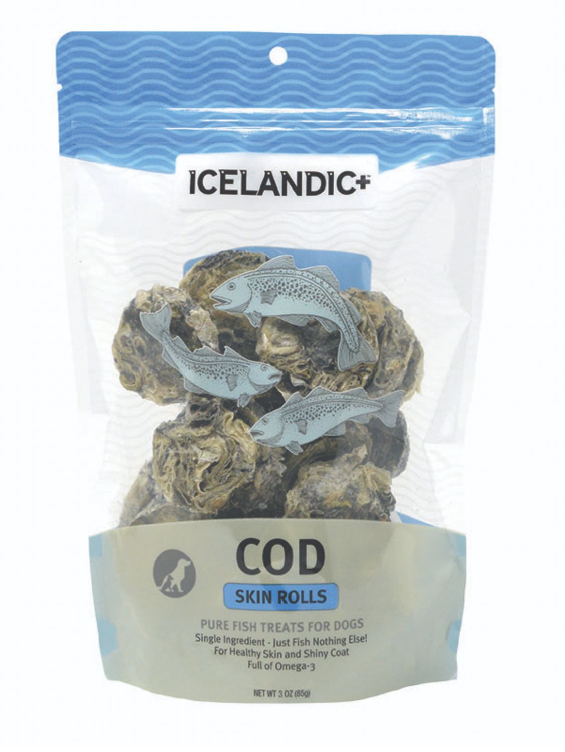 Icelandic Dog Cod Skin Rolls 3oz