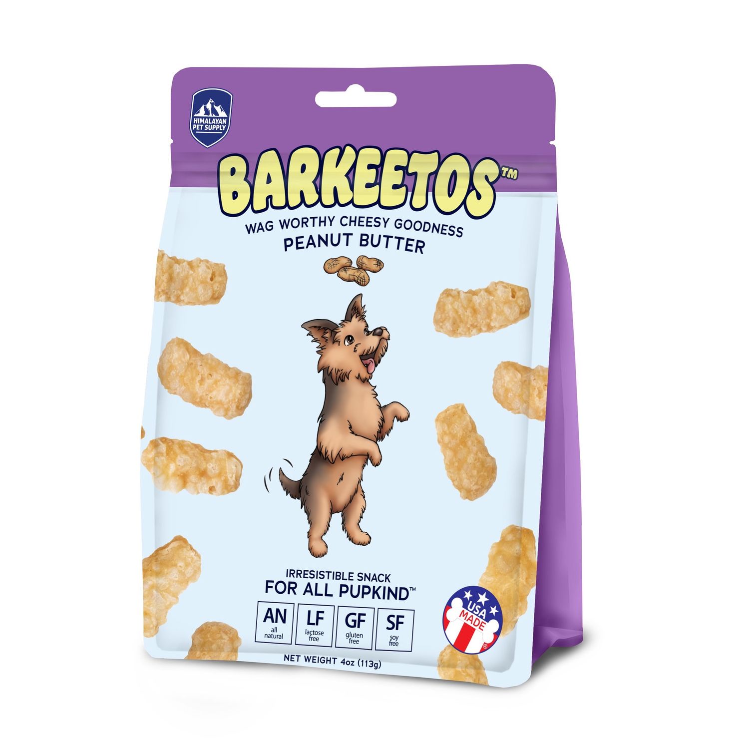 Himalayan Peanut Butter Barkeetos Dog Treats 4oz