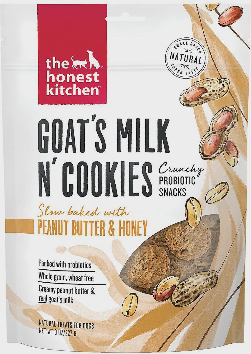 The Honest Kitchen Goat&#39;s Milk N&#39; Cookies Peanut Butter &amp; Honey Dog Treats 8oz