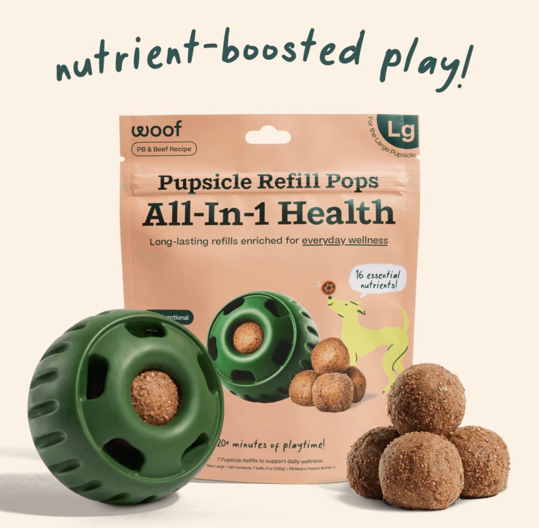 Woof Peanut Butter &amp; Beef All-in-1 Health Pupsicle Refill Pops - Large