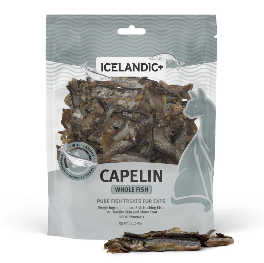 Icelandic Cat Whole Caplin Fish Treats 1.5 oz