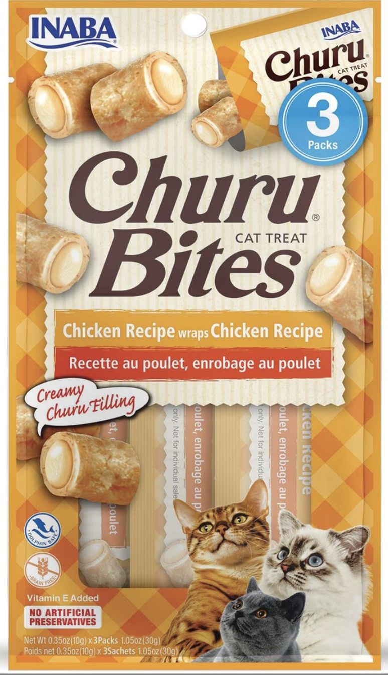 Inaba Churu Bites Chicken Recipe Cat Treats 3 Pack
