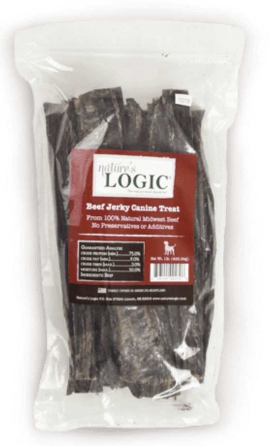 Nature&#39;s Logic Beef Jerky Dog Treats 1lb