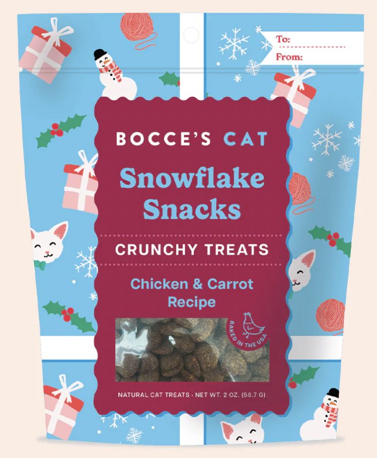 Bocce&#39;s Bakery Snowflake Snacks Crunchy Cat Treats 2oz