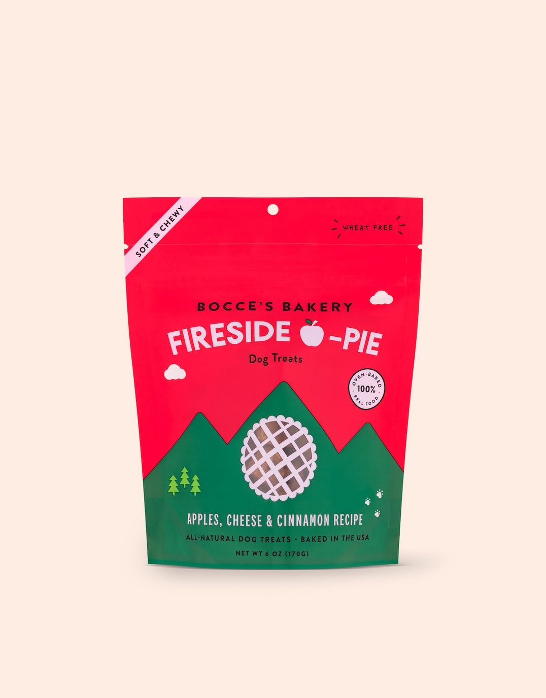 Bocce&#39;s Bakery Soft &amp; Chewy Fireside Apple Pie Dog Treats 6oz