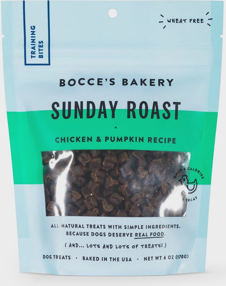 Bocce&#39;s Bakery Training Bites Sunday Roast Dog Treats 6oz