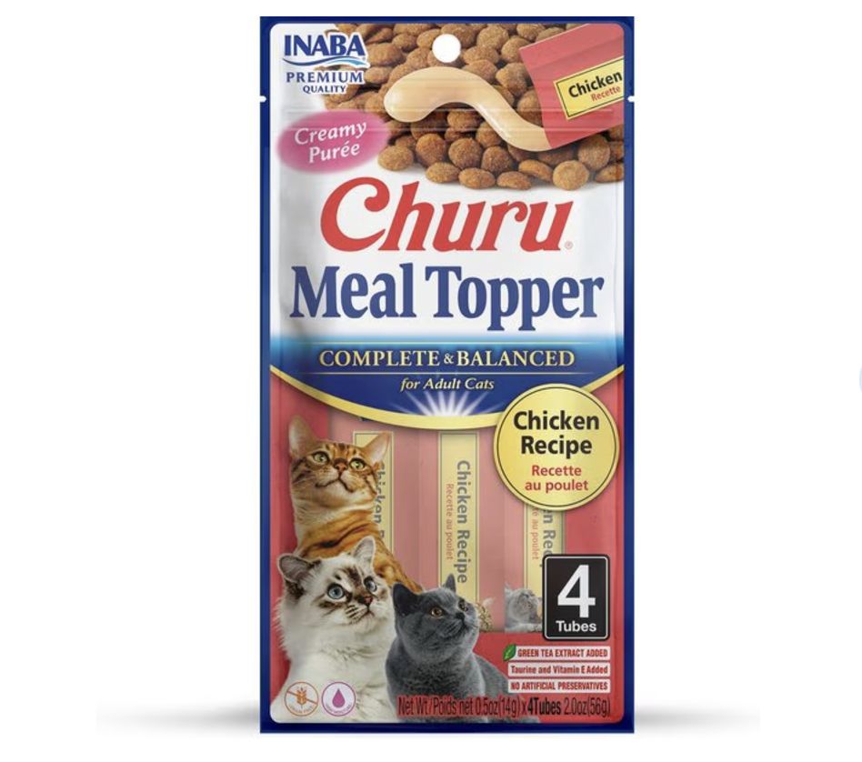 Inaba Churu Cat Meal Topper Complete and Balanced - Chicken Recipe 4 Pack