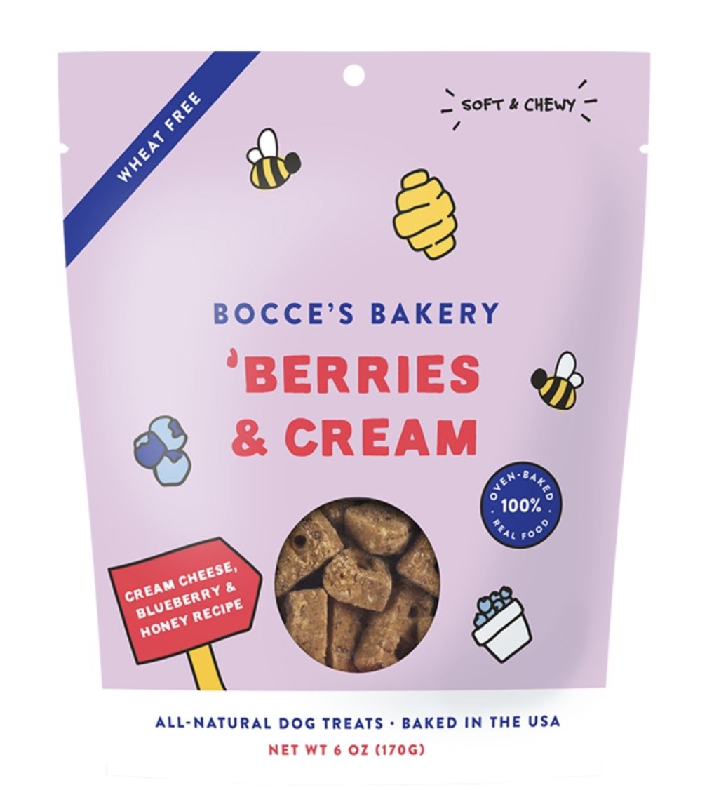 Bocce&#39;s Berries and Cream Soft &amp; Chewy Dog Treats 6oz