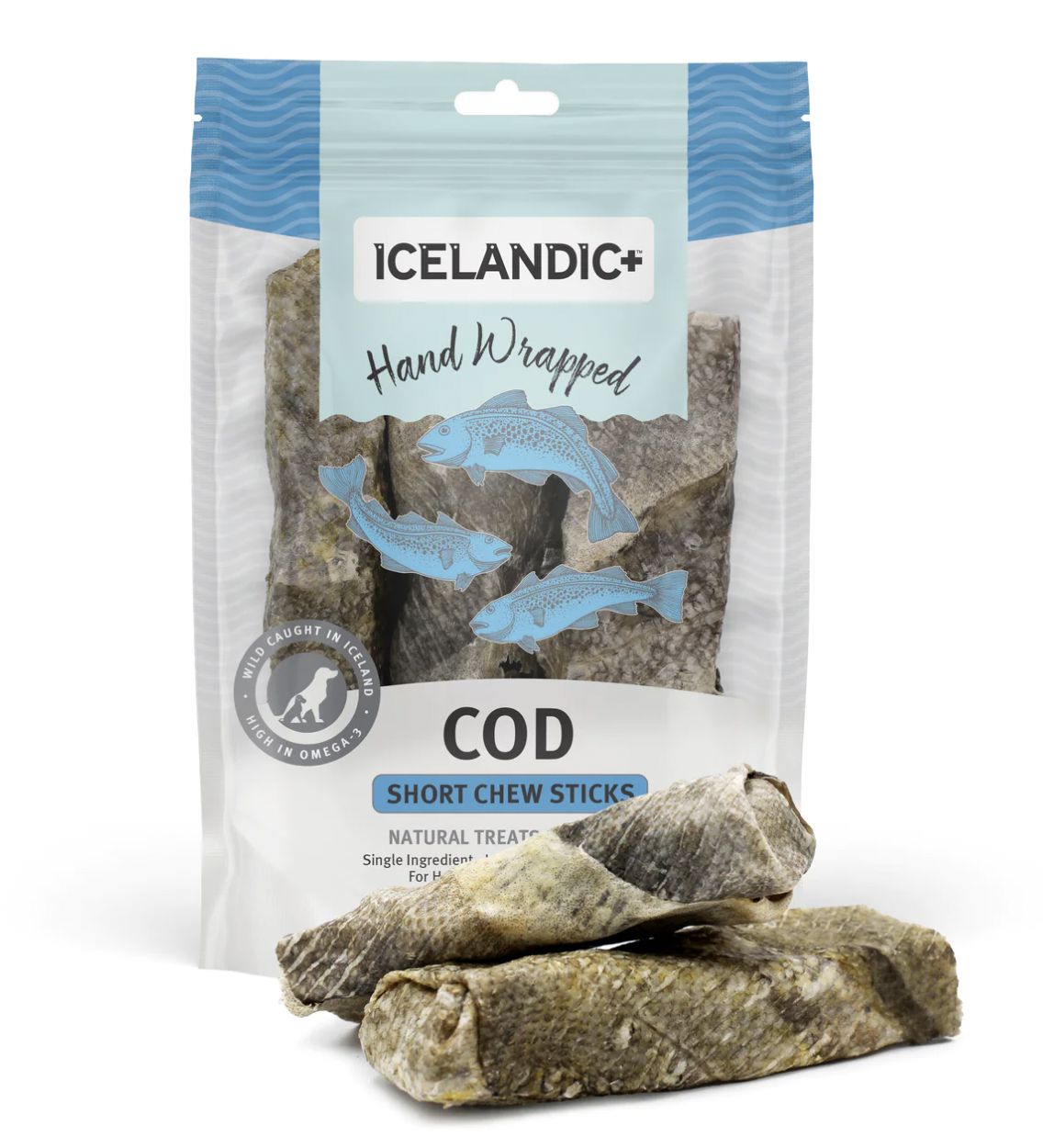 Icelandic Dog Cod Skin Chew Stick 5&quot; 3 Pack
