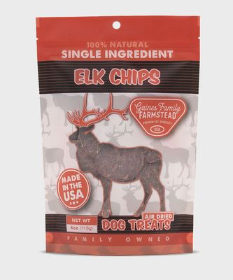 Gaines Family Farmstead Elk Chips Dog Treats 4oz