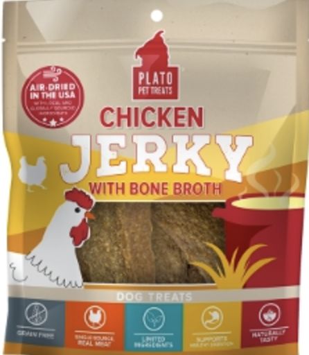 Plato Pet Treats Chicken Jerky with Bone Broth Trial Size