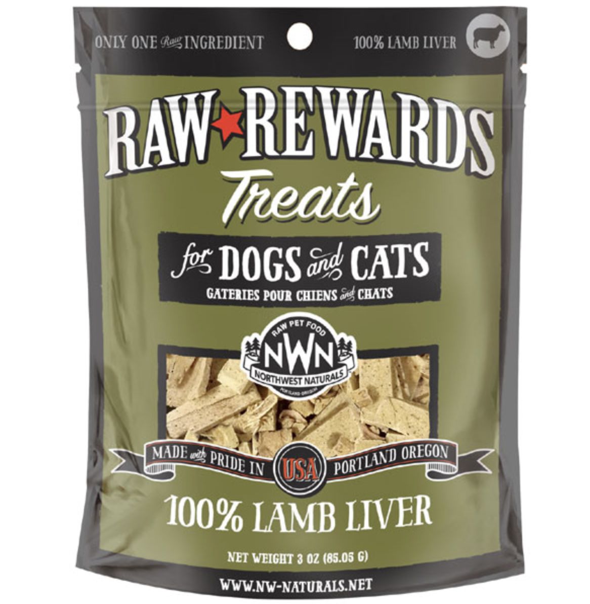 Northwest Naturals Freeze Dried Lamb Liver Treats 3oz