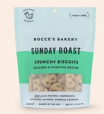 Bocce&#39;s Bakery Crunchy Biscuits Sunday Roast Dog Treats 5oz