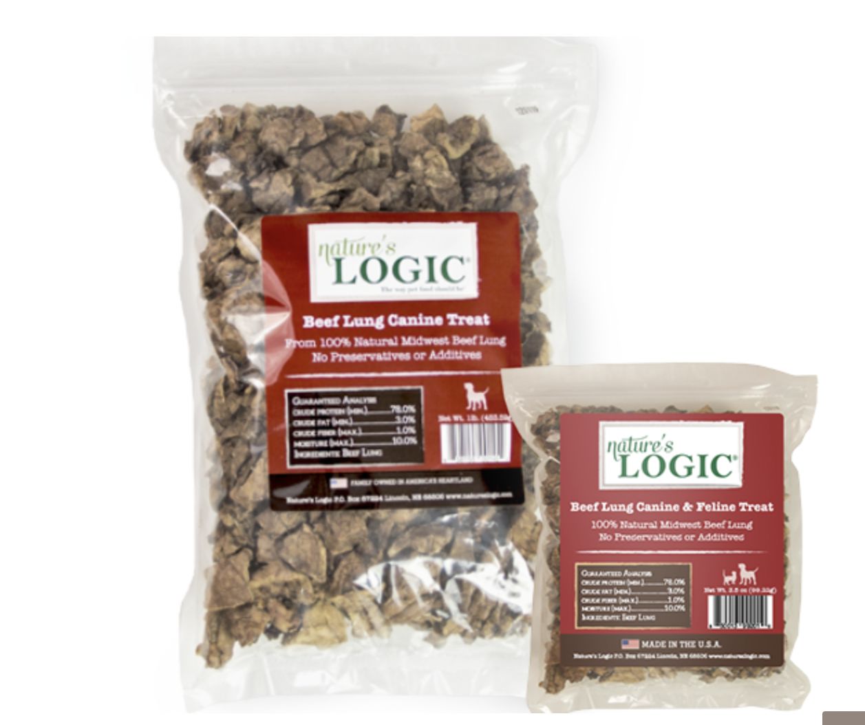 Nature&#39;s Logic Beef Lung Treats 3.5oz