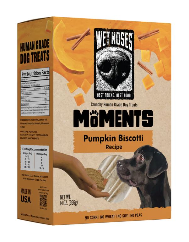 Wet Noses Pumpkin Biscotti Recipe Dog Treats 14oz