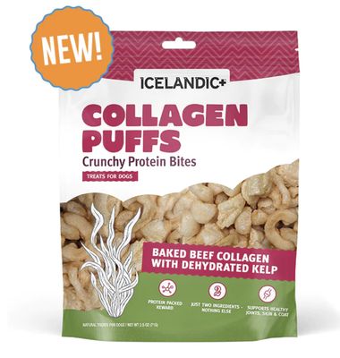 Icelandic Beef Collagen Puffs with Kelp Treats for Dogs  1.3 oz