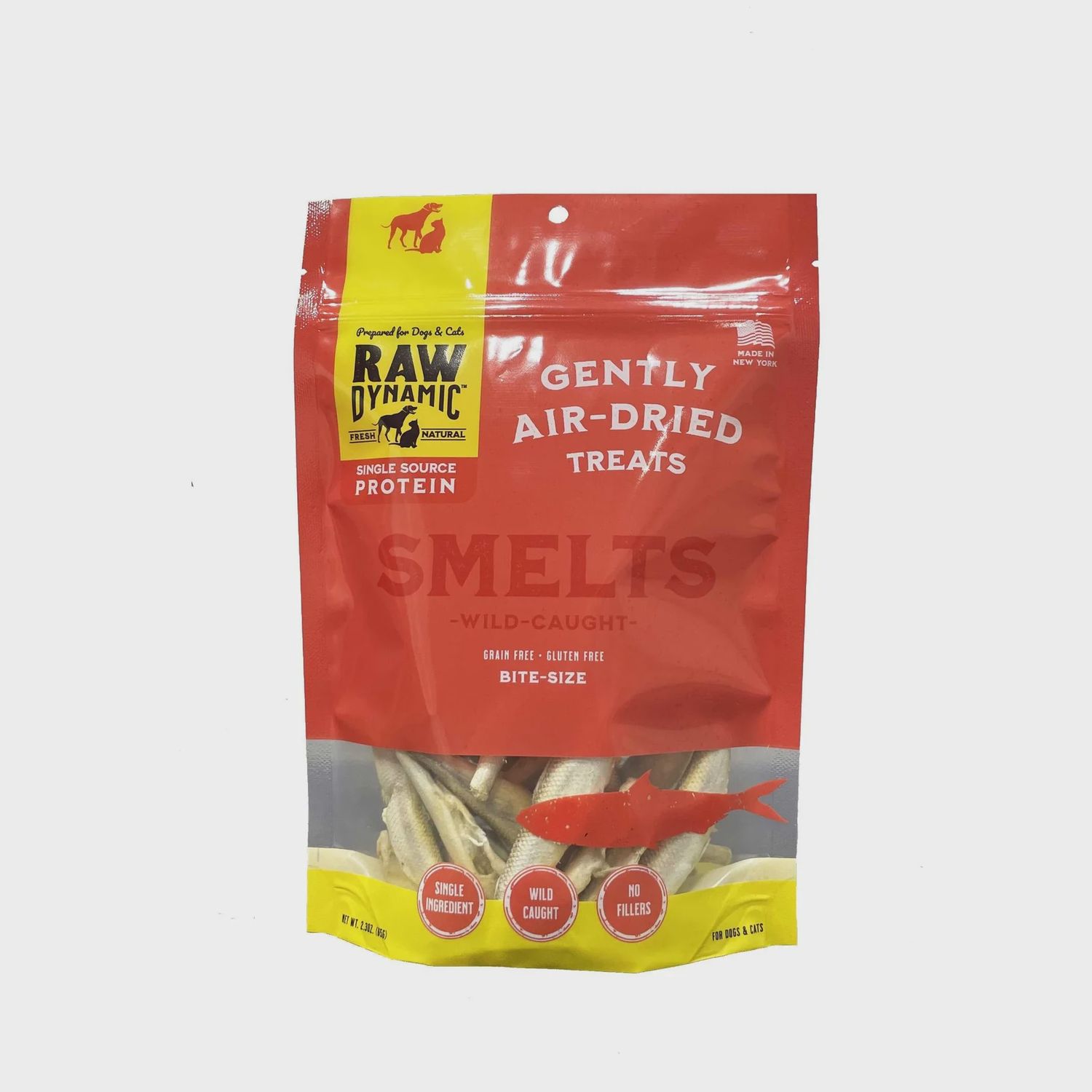 Raw Dynamic Air-Dried Smelts Treats for Dogs and Cats 2.3 oz