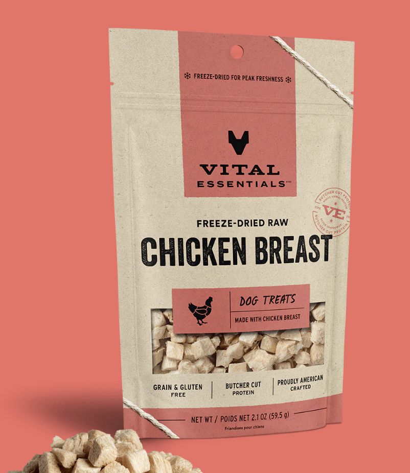 Vital Essentials Freeze-Dried Chicken Breast Treats for Cats and Dogs 2.1oz