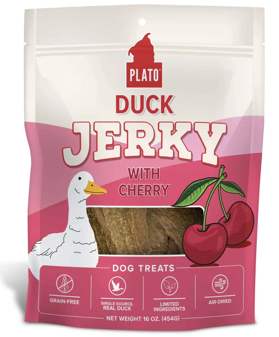 Plato Duck Jerky with Cherries 16 oz