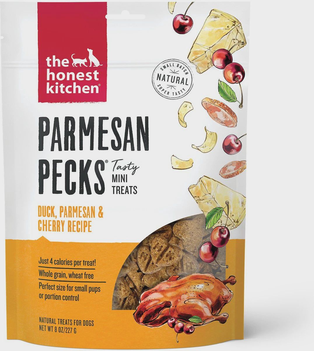 The Honest Kitchen Parmesan Pecks Duck, Parmesan, &amp; Cherry Recipe Dog Treats 8oz