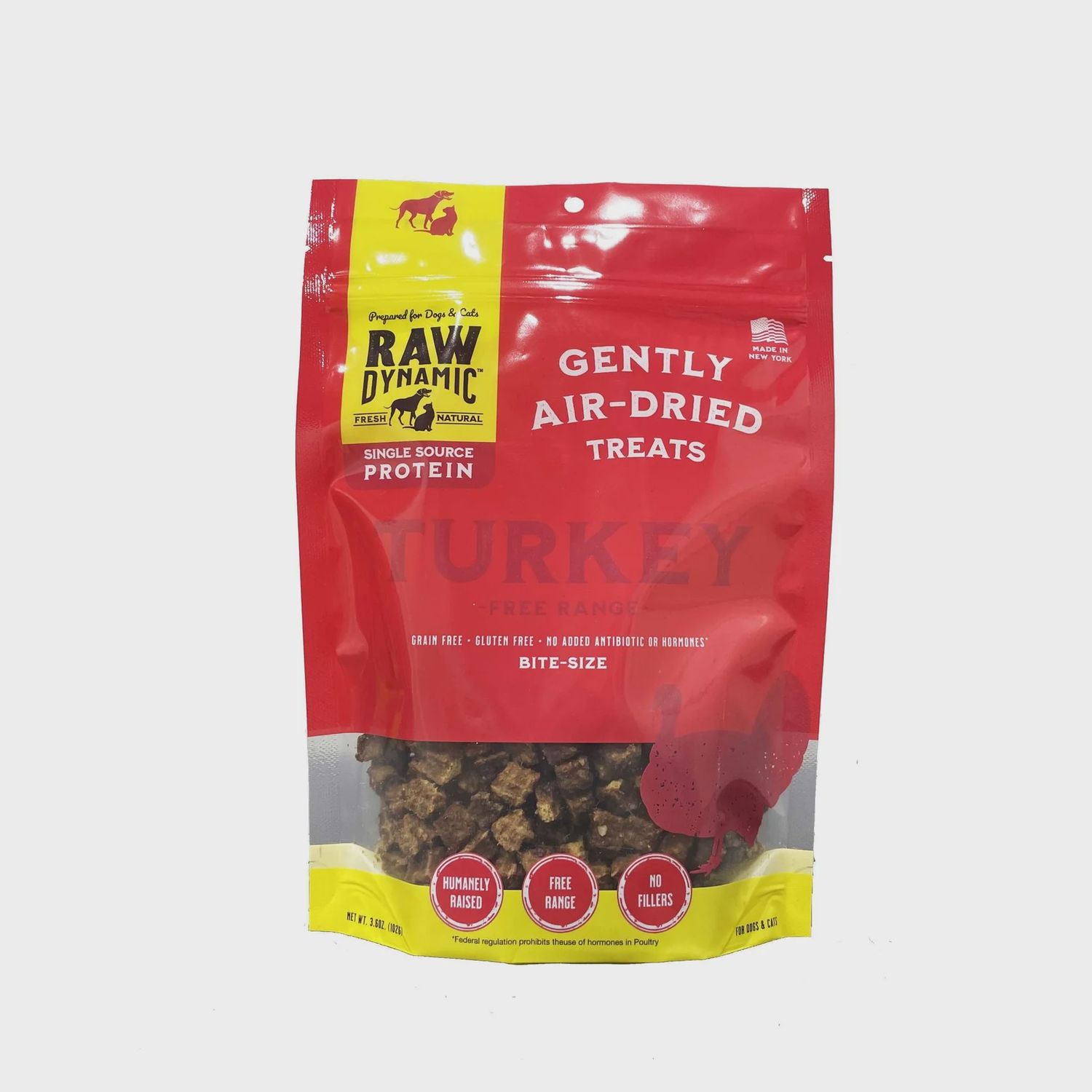 Raw Dynamic Air-Dried Turkey Treats for Dogs and Cats 3.6oz
