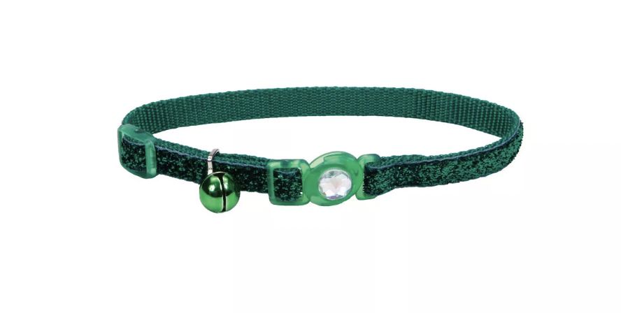 Coastal SafeCat Fashion Breakaway Collar - Green Sparkle