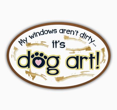 Dog Speak Oval Flexible Magnet- Dog Art